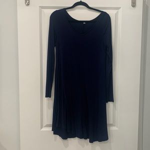 Navy long sleeve shift dress